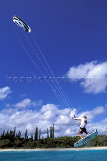 Kite surfers cruising in paradise