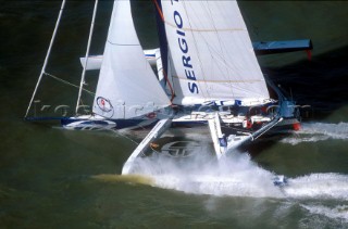 Open 60 fleet racing regatta in Zeebrugge Harbour in Belgium