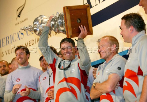 Auckland  Nuova Zelanda  Americas Cup 2003 02032003 Alinghi vince la quinta regata della Coppa Ameri