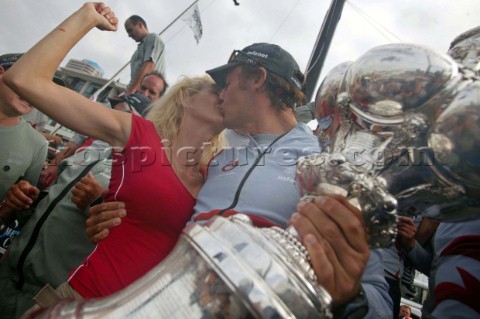 Auckland  Nuova Zelanda  Americas Cup 2003 02032003 Alinghi vince la quinta regata della Coppa Ameri