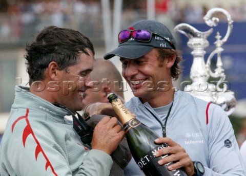 Auckland  Nuova Zelanda  Americas Cup 2003 02032003 Alinghi vince la quinta regata della Coppa Ameri
