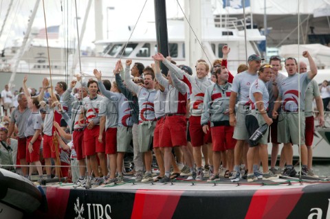 Auckland  Nuova Zelanda  Americas Cup 2003 02032003 Alinghi vince la quinta regata della Coppa Ameri