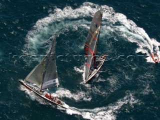 Auckland New Zealand - AmericaÕs Cup 2003 - Louis Vuitton Cup Semi Finals. 09-12-2002 Alinghi Vs. Oracle.