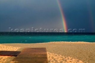 Rainbow over beach