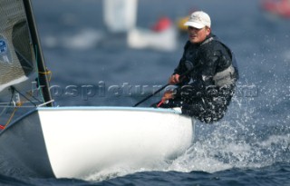 Riva del Garda (ITA) 19 March 2004. Olympic Garda 2004-Eurolymp. Dean Barker NZL. FINN