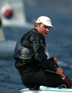 Riva del Garda (ITA) 19 March 2004. Olympic Garda 2004-Eurolymp. Dean Barker NZL. FINN