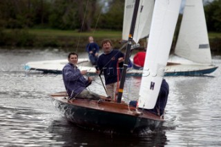 The official river launch of the restored Thames A-Rater Ulva owned by professional racing sailor and classic yacht enthusiast Ossie Stewart.