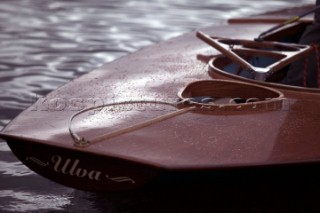 The official river launch of the restored Thames A-Rater Ulva owned by professional racing sailor and classic yacht enthusiast Ossie Stewart.