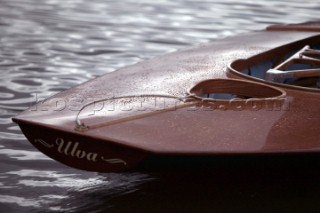 The official river launch of the restored Thames A-Rater Ulva owned by professional racing sailor and classic yacht enthusiast Ossie Stewart.