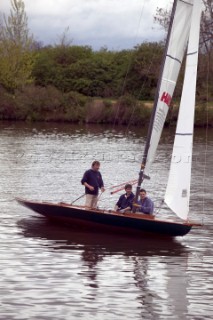 The official river launch of the restored Thames A-Rater Ulva owned by professional racing sailor and classic yacht enthusiast Ossie Stewart.