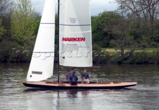 The official river launch of the restored Thames A-Rater Ulva owned by professional racing sailor and classic yacht enthusiast Ossie Stewart.