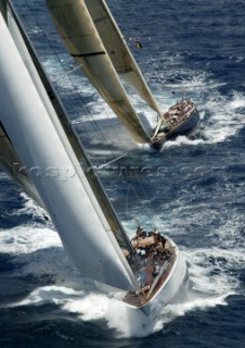 Antigua  17 04 04. Antigua Classic Week 2004. J5 Ranger with Velsheda.