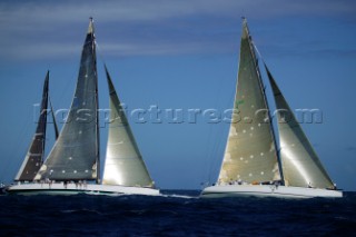 Antigua Race Week 2004 in the Caribbean. . Canting Keel maxis Pyewacket and Morning Glory.