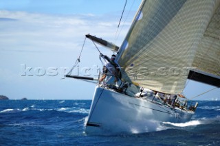 Antigua Race Week 2004 in the Caribbean. . Canting Keel Maxi Pyewacket owned by Roy Disney.