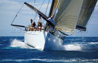 Antigua Race Week 2004 in the Caribbean. . Canting Keel Maxi Pyewacket owned by Roy Disney.