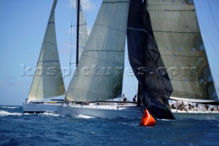 Antigua Race Week 2004 in the Caribbean. . Canting Keel maxis Pyewacket and Morning Glory.