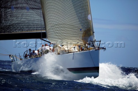 Antigua Race Week 2004 in the Caribbean  Canting keel ballast maxi yacht Morning Glory owned by Hass