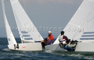 Gaeta Italy 27 04 2004 . Star Class World Championship 2004 . Enrico Chieffi ITA Paul Cayard USA.