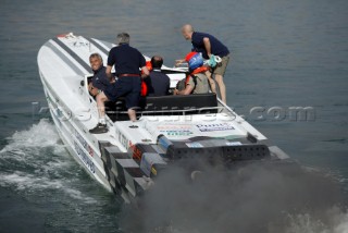 28/5/04 Vallette, Malta: The Italian boat Cantieri del Mediterraneo, finished the practise with engine trouble, and it will be a long night ahead for the engineers