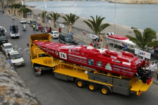 28/5/04.Valletta, Malta:The boats leave for the parade around the Town of Valletta