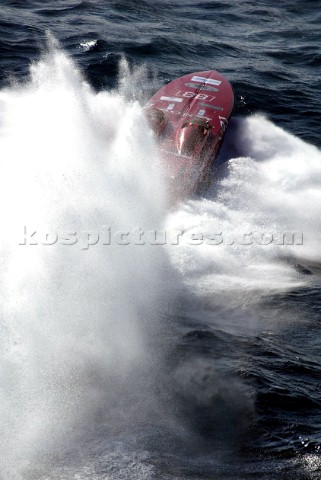 29504Vallette Malta OSG Donzi Racing dug deep into the waves as they turned the first mark with Amer