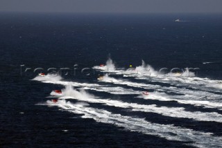 30/5/04, Valletta, Malta: The 12 boat fleet powered off the start line on their way to a rounding of the island of Malta, sea stae one metre making it exciting racing