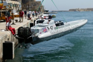 BUZZI BULLET. Nationality: British. Class: SuperSport. Hull/Engine Particulars: F&B/2x Mercury. Length of Boat Ð 36 feet. Drew Langdon Ð Throttleman. Doug Valentine - Pilot.