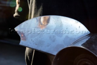 Detail of damaged propeller blade