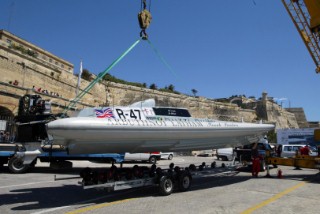 BUZZI BULLET. Nationality: British. Class: SuperSport. Hull/Engine Particulars: F&B/2x Mercury. Length of Boat Ð 36 feet. Drew Langdon Ð Throttleman. Doug Valentine - Pilot.