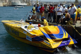 FAIR & WHITE RACINGNationality: French. Class: Evolution. Main Sponsors: Fair & White. Hull/Engine Particulars: Pantera 36Õ/Mercruiser. Xavier Tancogne Ð Driver & owner. Christophe Lesqueruex Ð Throttleman. Eric Loiseleux - NavigatorChristophe was on the Airborne Racing Team as well as Sloppy JoeÕs Racing Team in the USA. . Eric worked with PANTERA Racing Team in the US with their raceboat development.