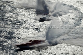 29/5/04 Valletta, Malta: The top mark of the first race negotiated well in the rough conditions, off the East coast of malta