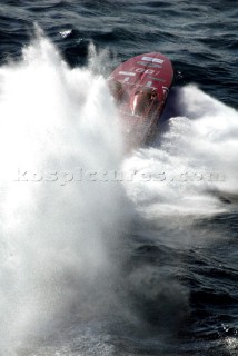 OSG Racing (Boat name: Donzi 38Õ ZR). Nationality: Italy. Class: Evolution. Main Sponsors: Donzi. Hull/Engine Particulars: / 2 MERCRUISER 8V engines. Length of Boat Ð 32Õ 2Ó. Giancarlo Cangiano Ð Owner/Driver. Douglas Valentine Ð Driver/Throttleman/Engineer. HP Ð 980hp per engine. Top Speed Ð 160 km/ph3rd Place in the 2003 Championship.