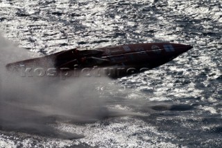 OSG Racing (Boat name: Donzi 38Õ ZR). Nationality: Italy. Class: Evolution. Main Sponsors: Donzi. Hull/Engine Particulars: / 2 MERCRUISER 8V engines. Length of Boat Ð 32Õ 2Ó. Giancarlo Cangiano Ð Owner/Driver. Douglas Valentine Ð Driver/Throttleman/Engineer. HP Ð 980hp per engine. Top Speed Ð 160 km/ph3rd Place in the 2003 Championship.