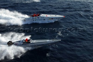 29/05/04, Valletta, Malta: FainPlast motors past the British boat to take line honours