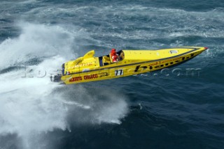 19.06.04. Fiumicino, Rome:. DINO BIANCHI. Nationality: Italian. Class: Evolution. Main Sponsors:. Hull/Engine Particulars: CUV 38Õ/Lamborghini. Length of Boat Ð 11.58m. Aldo Gliori Ð Throttleman and owner. Franco Bianchi - Driver. Best Result in Powerboat P1 World Championship1st in Morocco. 2nd in Nettuno. 2nd overall in the 2003 season in Evolution category.