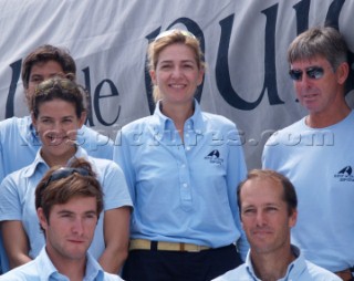 Palma de Maiorca (Spain) - 02nd August 2004. Copa del Rey 2004. S.A.R. Enfanta Cristina with AZUR de PUIG crew.