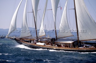 The elegant three masted classic yacht Creole owned by the Gucci sisters