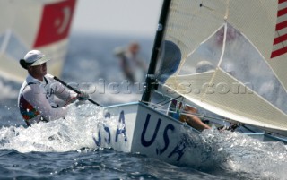 Athens 14 08 2004. Olympic Games 2004  . FINN. KEVIN HALL (USA).