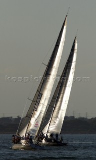 Farr 52 Chernikeef and Bear of Britain match racing during Cowes Week 2004