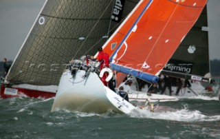 Cross tack during Cowes Week 2004