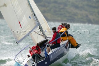 J80 Just Savage racing in Sportsboat class during Cowes Week 2004