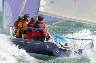 J80 Just Savage racing in Sportsboat class during Cowes Week 2004