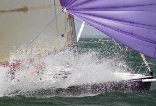 J80 Just Savage racing in Sportsboat class during Cowes Week 2004