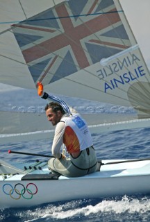 Athens 21 08 2004. Olympic Games 2004  . Finn. BEN AINSLIE  (GBR) . Gold Medal in Athens