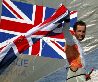 Athens 21 08 2004. Olympic Games 2004  . Finn. BEN AINSLIE  (GBR) . Gold Medal in Athens