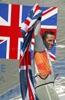 Athens 21 08 2004. Olympic Games 2004  . Finn. BEN AINSLIE  (GBR) . Gold Medal in Athens