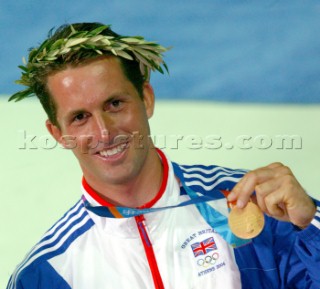 Athens 21 08 2004. Olympic Games 2004  . Finn. BEN AINSLIE  (GBR) . Gold Medal in Athens