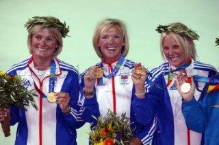 Athens 21 08 2004. Olympic Games 2004  . Yngling. ROBERTSON WEBB AYTON (GBR) . Gold Medal