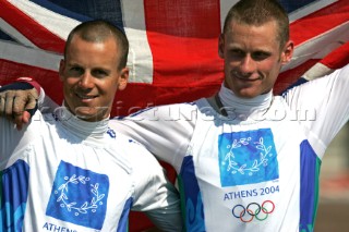 Athens 21 08 2004. Olympic Games 2004  . 470 M. NICK ROGERS - JOE GLANDFIELD (GBR). 4.70 Silver medal in Athens