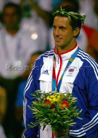 Athens 21 08 2004 Olympic Games 2004   Finn BEN AINSLIE  GBR  Gold Medal in Athens